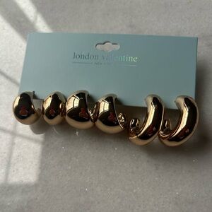 London Valentine 3 Huggie Earrings Set
